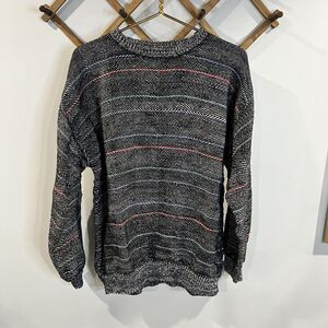 Tony Lambert Collections Mens Sweater White Gray Size Large Long Sleeve